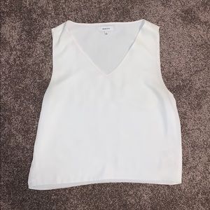 White chiffon cropped tank